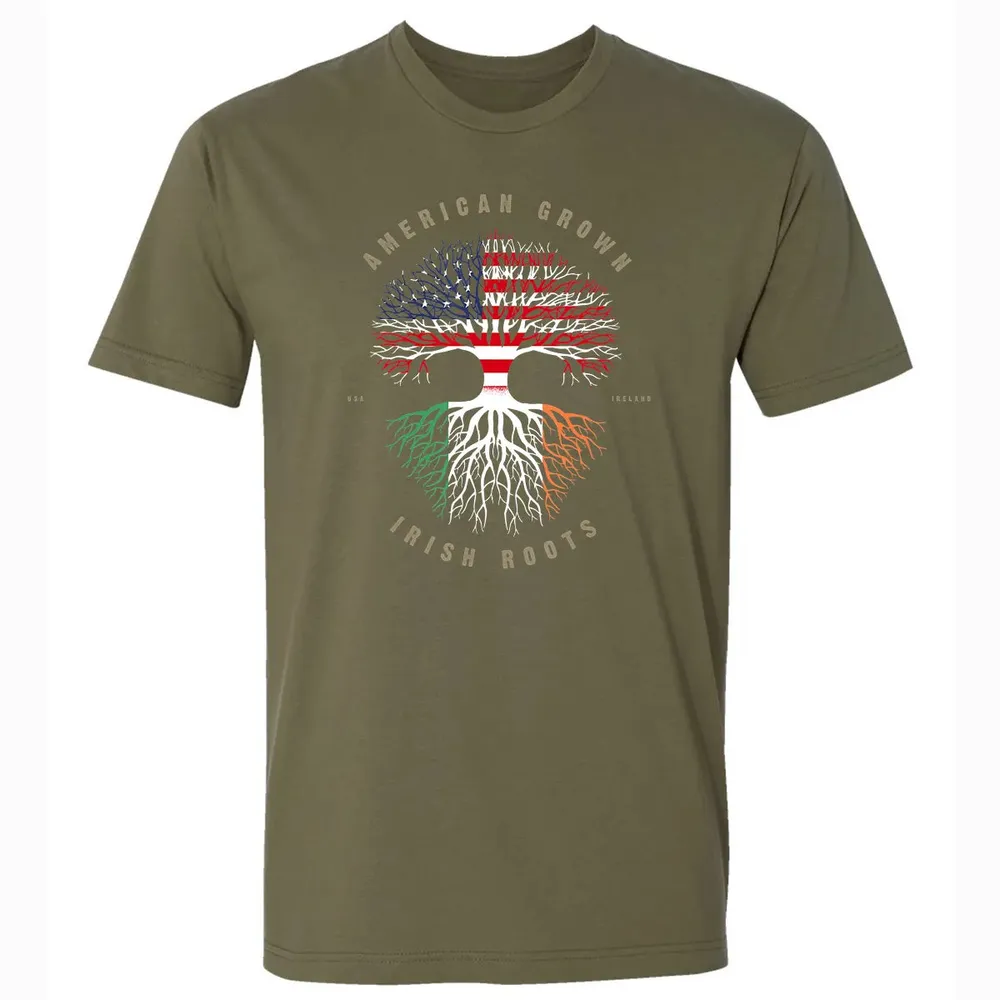 American Grown Irish Roots Ireland Flag Premium Unisex T-shirt - 5