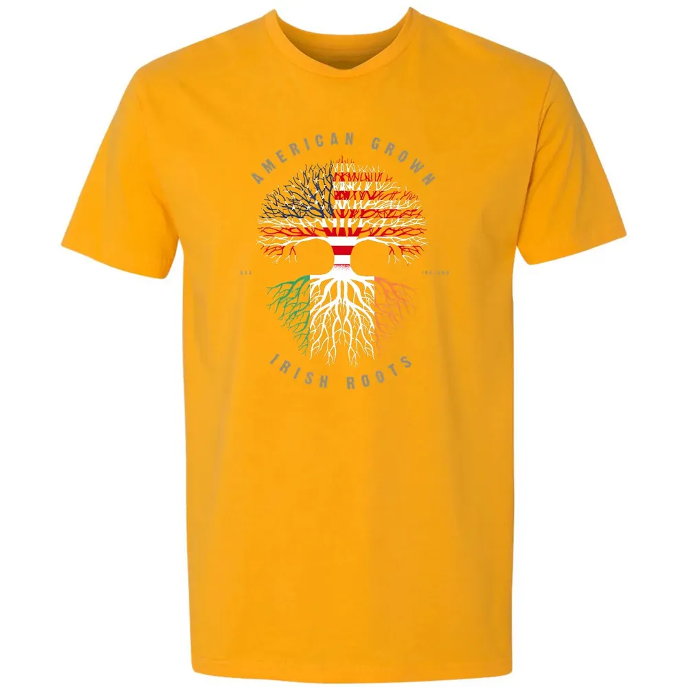 American Grown Irish Roots Ireland Flag Premium Unisex T-shirt - 11