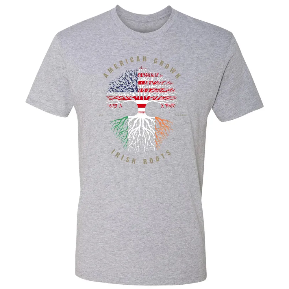 American Grown Irish Roots Ireland Flag Premium Unisex T-shirt - 9