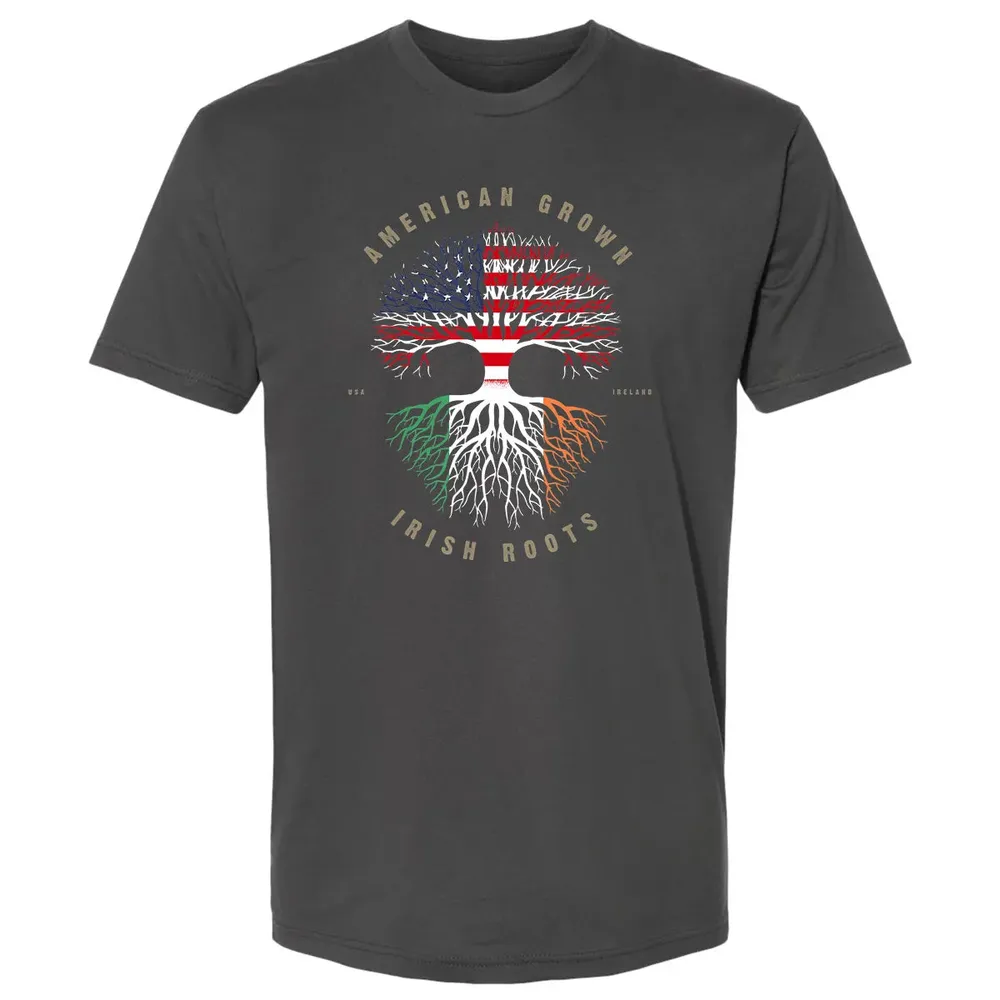 American Grown Irish Roots Ireland Flag Premium Unisex T-shirt - 8