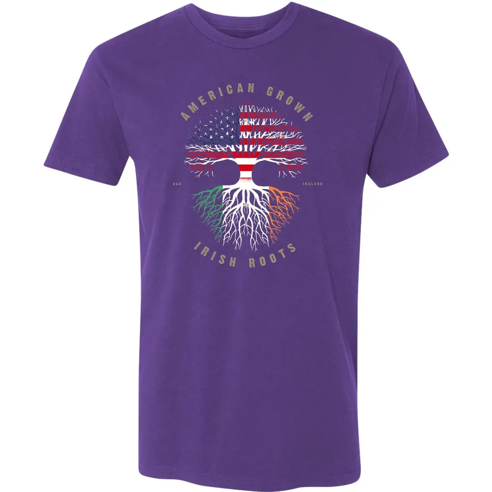 American Grown Irish Roots Ireland Flag Premium Unisex T-shirt - 7