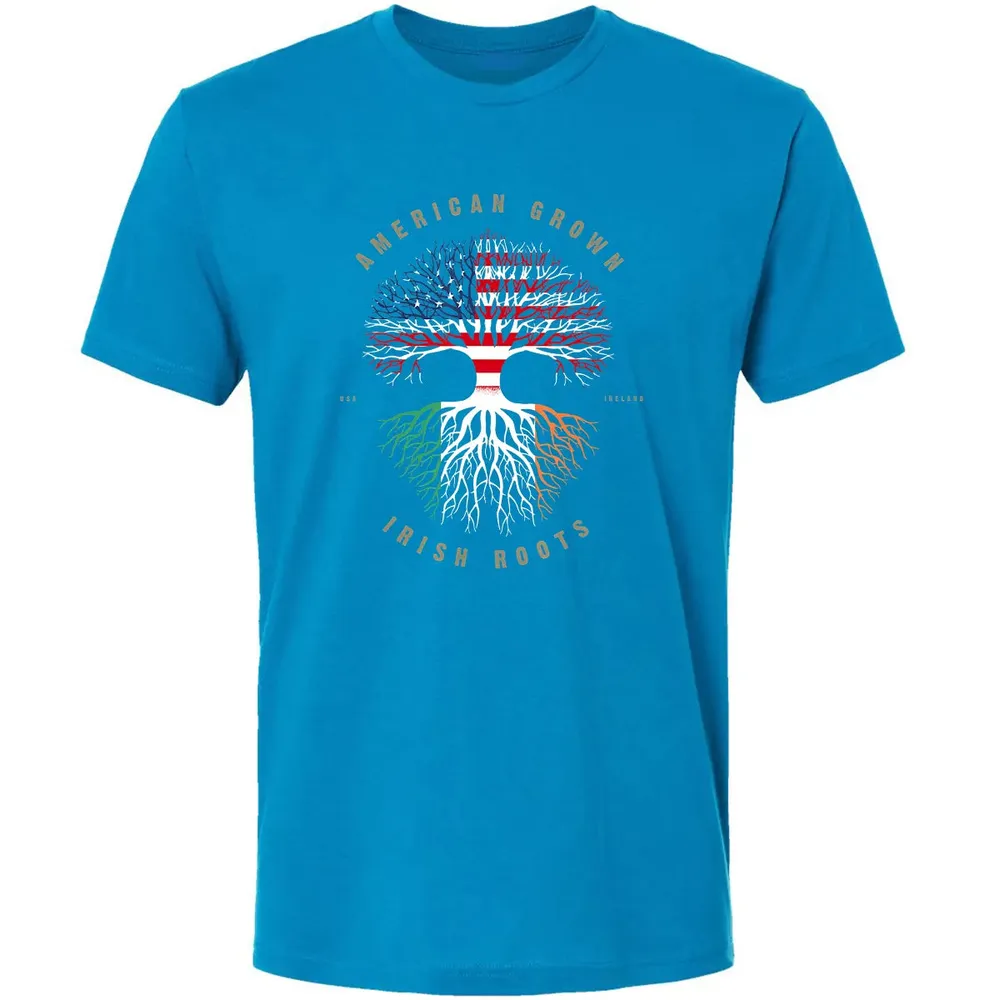 American Grown Irish Roots Ireland Flag Premium Unisex T-shirt - 15