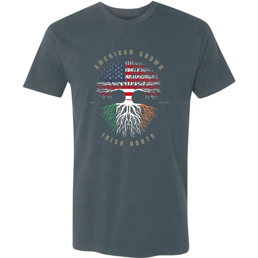 American Grown Irish Roots Ireland Flag Premium Unisex T-shirt - 14