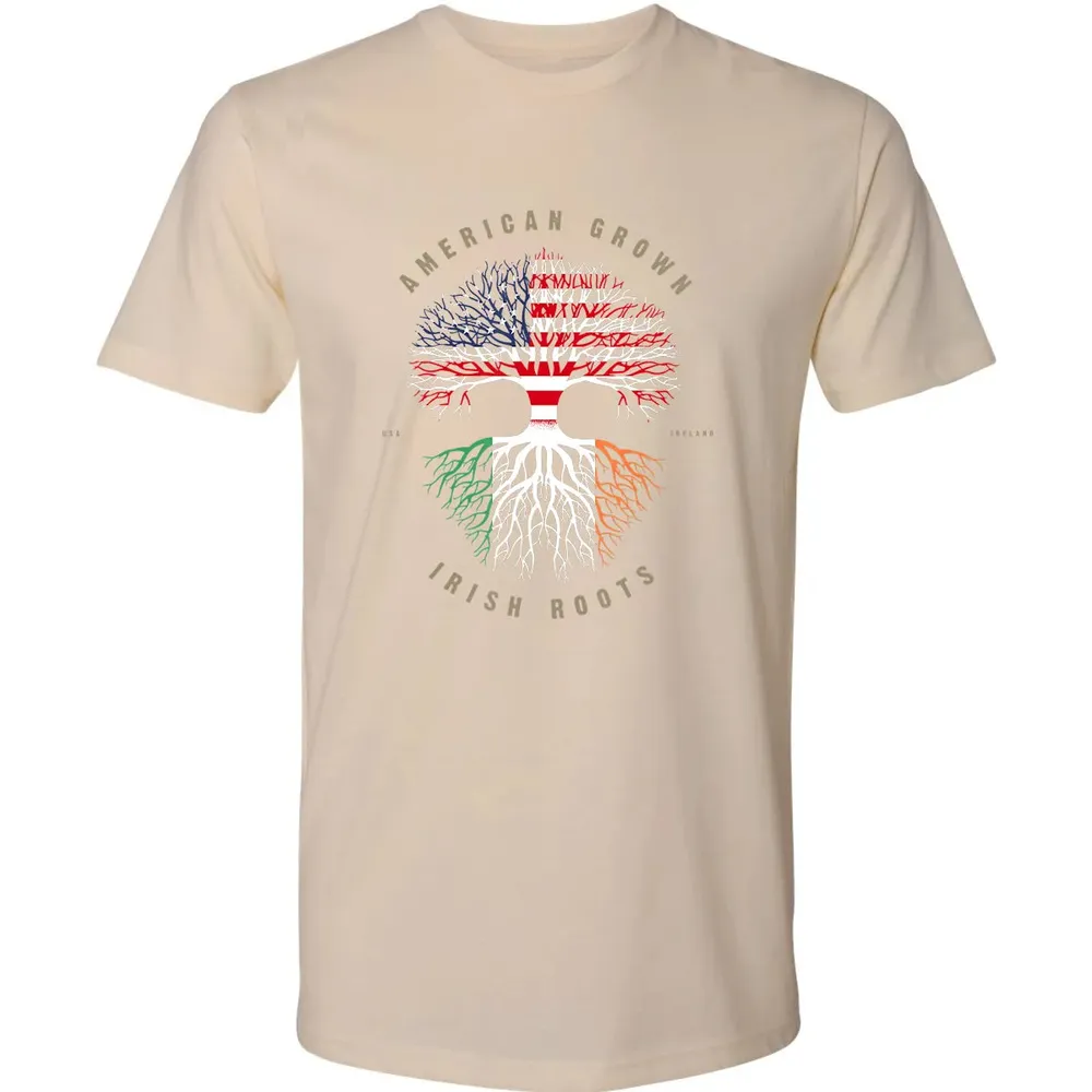 American Grown Irish Roots Ireland Flag Premium Unisex T-shirt - 13