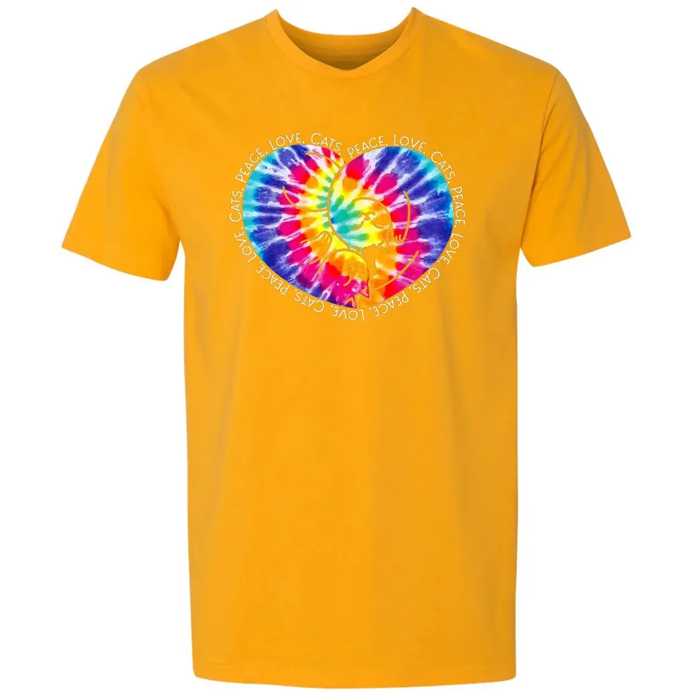 Peace Love Cats Tie Dye Premium Unisex T-shirt - 11