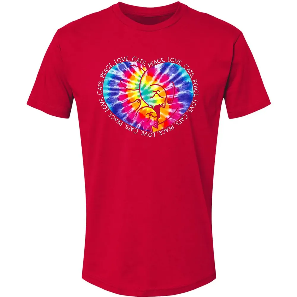Peace Love Cats Tie Dye Premium Unisex T-shirt - 6
