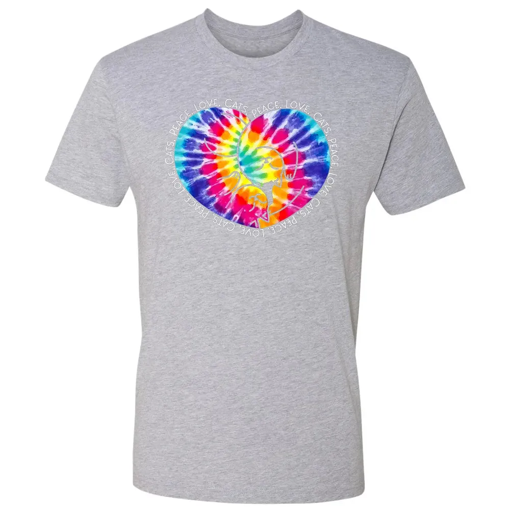 Peace Love Cats Tie Dye Premium Unisex T-shirt - 9