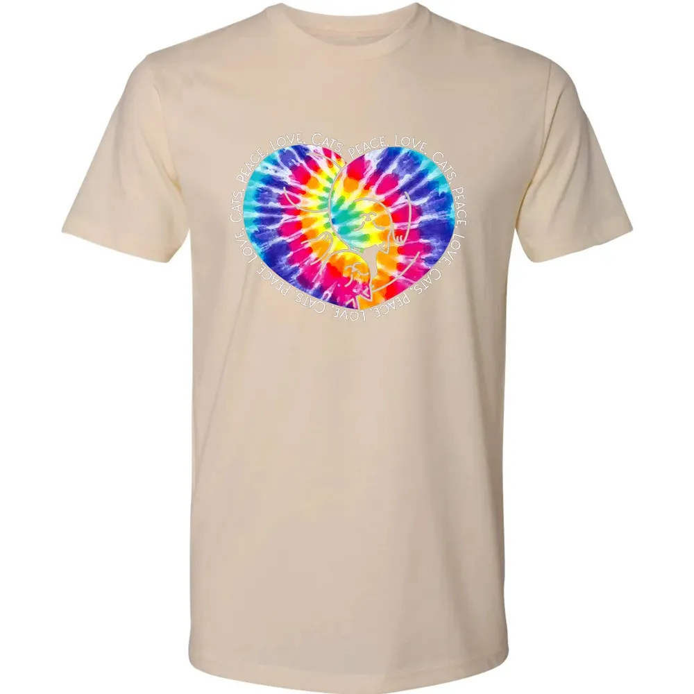 Peace Love Cats Tie Dye Premium Unisex T-shirt - 13