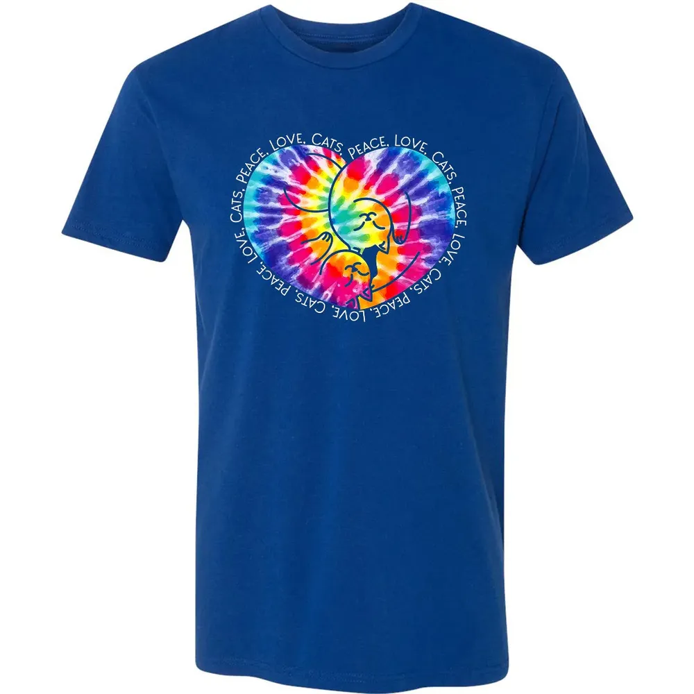Peace Love Cats Tie Dye Premium Unisex T-shirt - 10