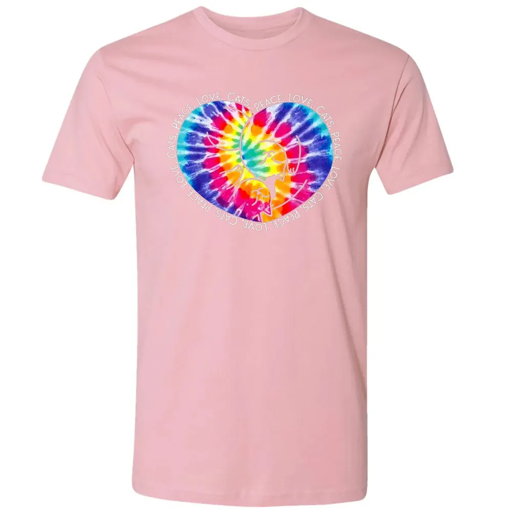 Peace Love Cats Tie Dye Premium Unisex T-shirt - 3