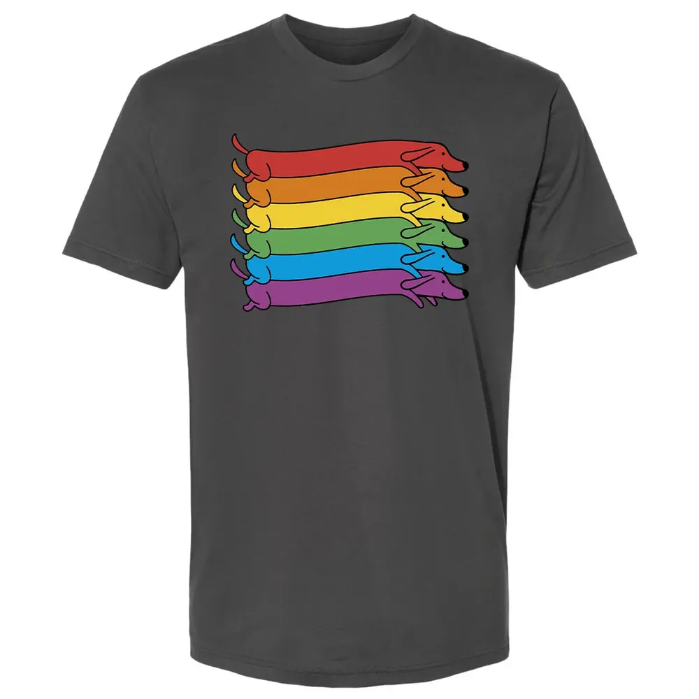 Rainbow Dachshund Pride Flag Premium Unisex T-shirt - 8