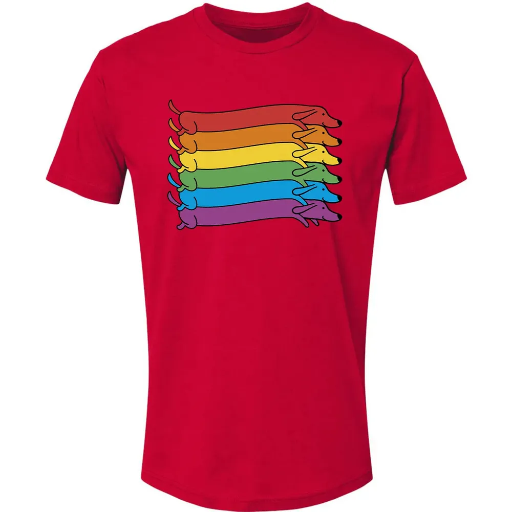 Rainbow Dachshund Pride Flag Premium Unisex T-shirt - 6