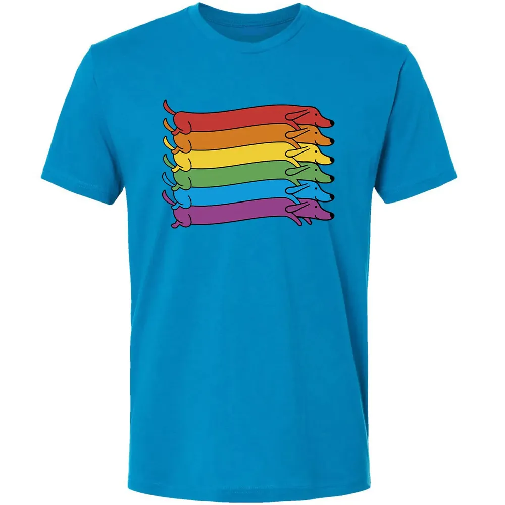 Rainbow Dachshund Pride Flag Premium Unisex T-shirt - 15
