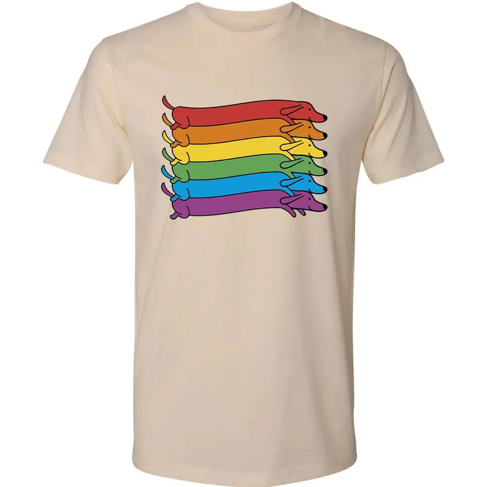 Rainbow Dachshund Pride Flag Premium Unisex T-shirt - 13