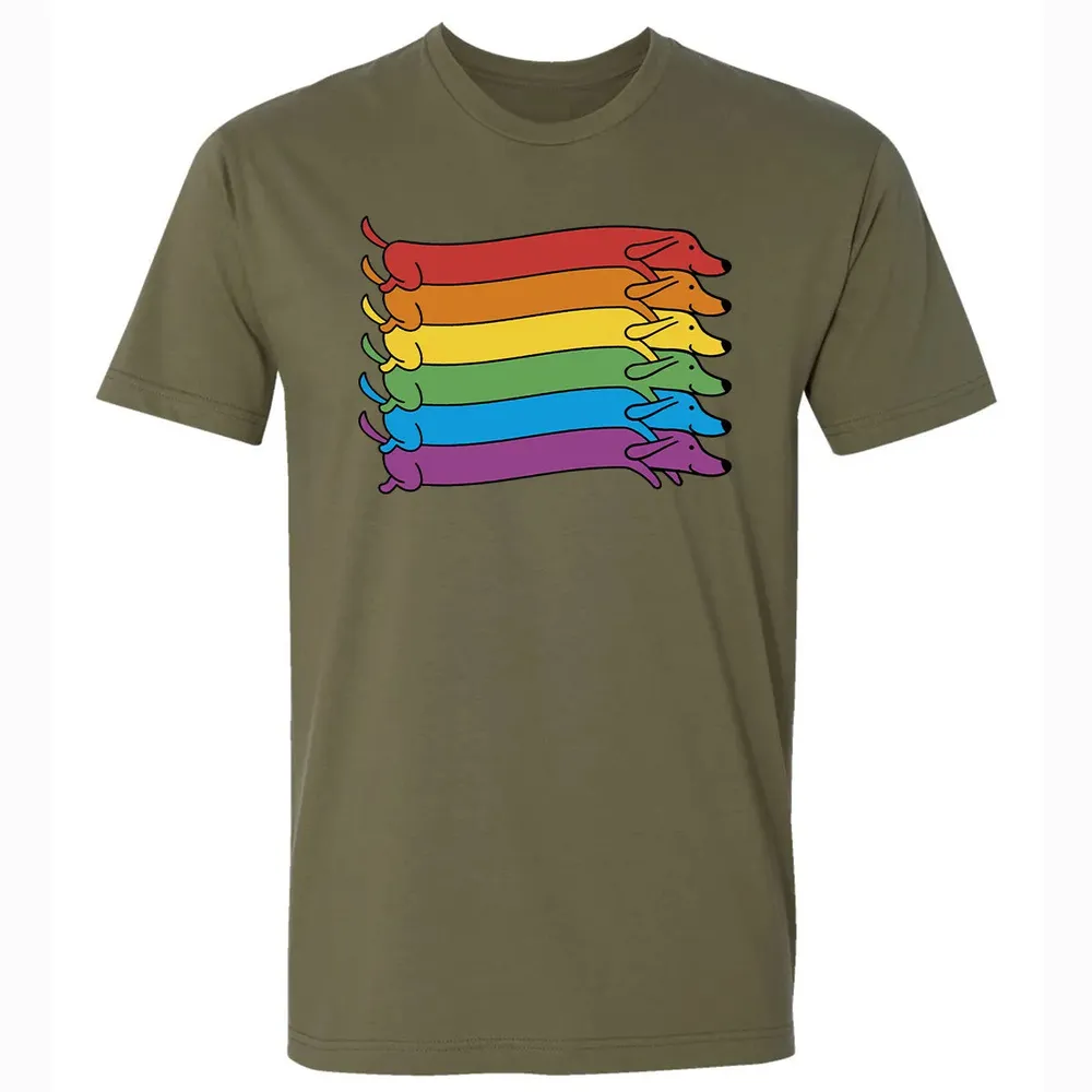 Rainbow Dachshund Pride Flag Premium Unisex T-shirt - 5