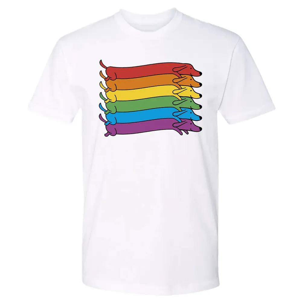 Rainbow Dachshund Pride Flag Premium Unisex T-shirt - 4