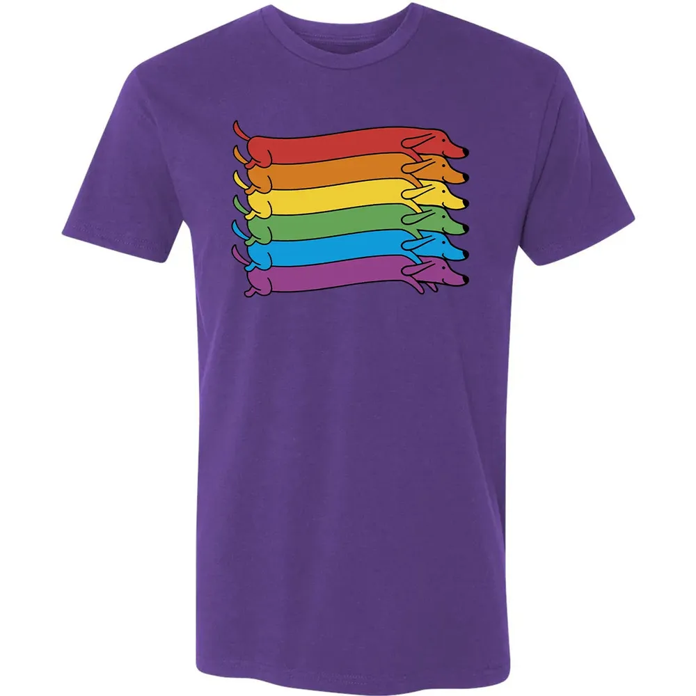 Rainbow Dachshund Pride Flag Premium Unisex T-shirt - 7