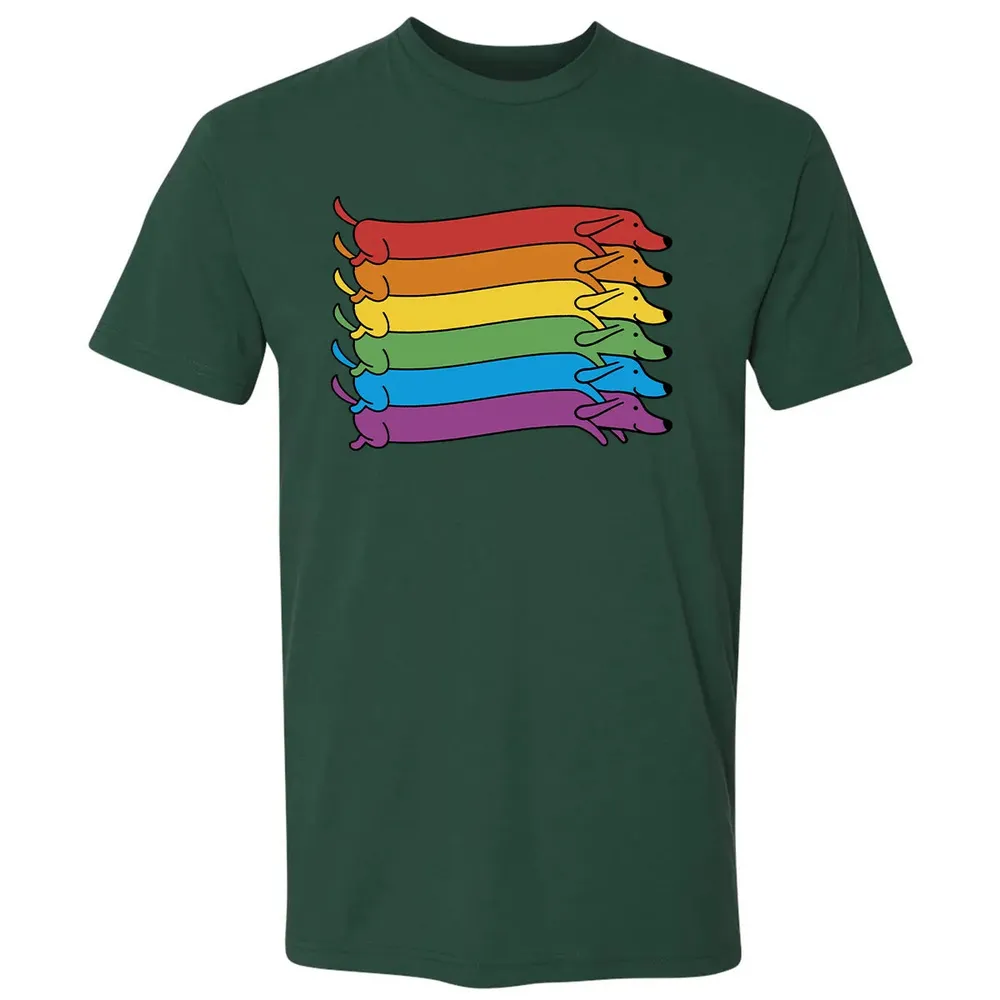 Rainbow Dachshund Pride Flag Premium Unisex T-shirt - 12