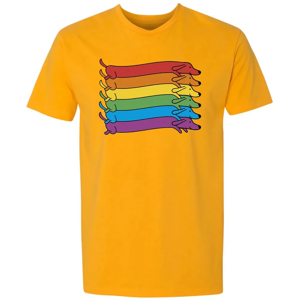 Rainbow Dachshund Pride Flag Premium Unisex T-shirt - 11