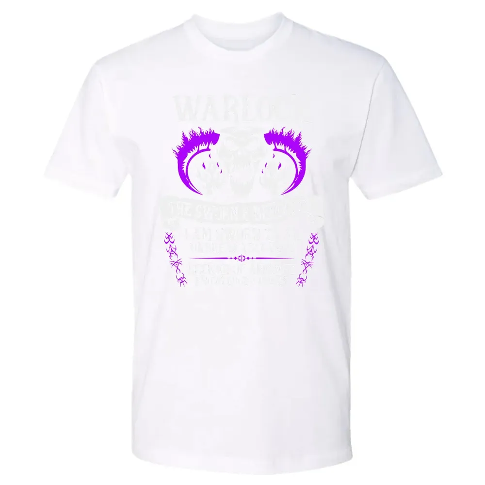 WARLOCK, THE SWORN AND BEHOLDEN   (White Text) Premium Unisex T-shirt - 4