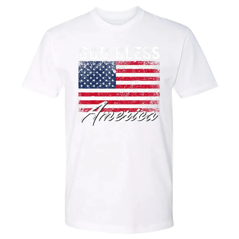 God Bless America USA Flag 4th of July Patriotic Premium Unisex T-shirt - 4