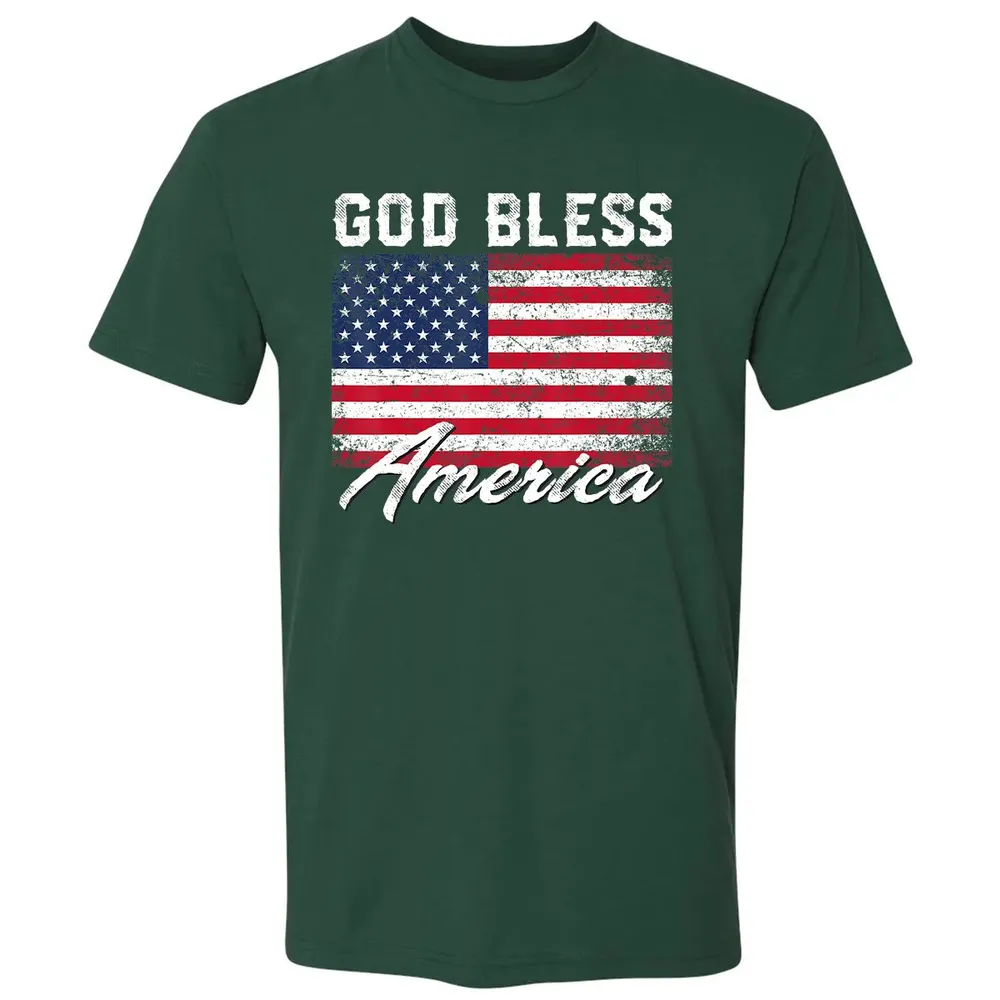 God Bless America USA Flag 4th of July Patriotic Premium Unisex T-shirt - 12
