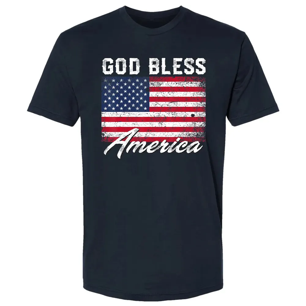 God Bless America USA Flag 4th of July Patriotic Premium Unisex T-shirt - 2
