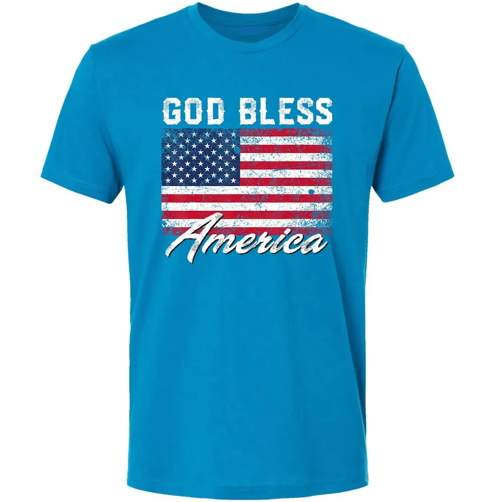 God Bless America USA Flag 4th of July Patriotic Premium Unisex T-shirt - 15
