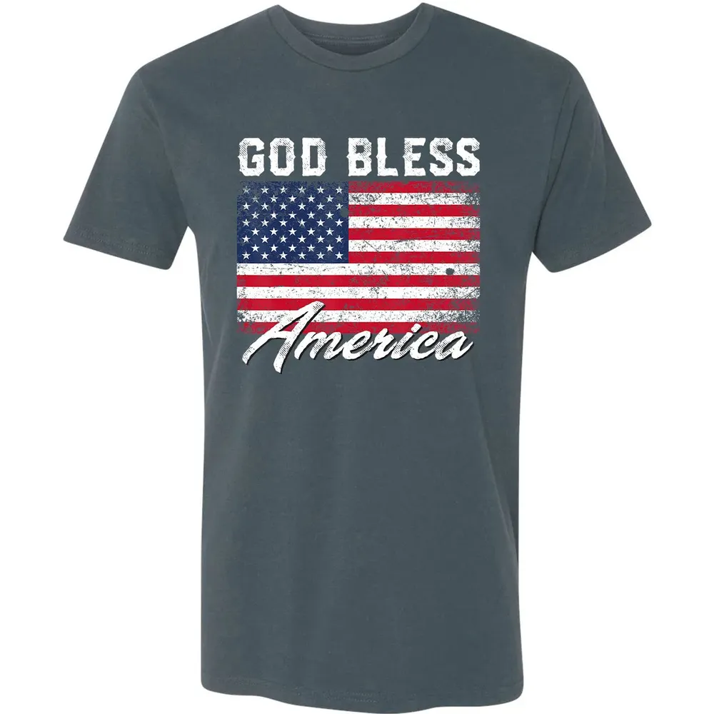 God Bless America USA Flag 4th of July Patriotic Premium Unisex T-shirt - 14