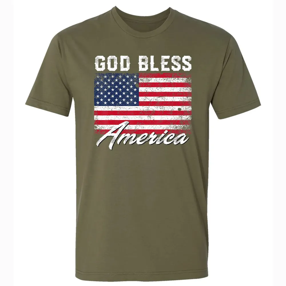 God Bless America USA Flag 4th of July Patriotic Premium Unisex T-shirt - 5