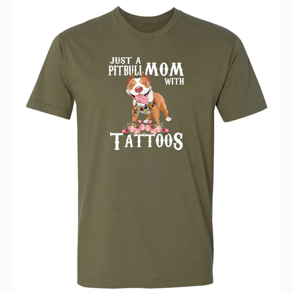 Pitbull mom with tattoos Premium Unisex T-shirt - 5