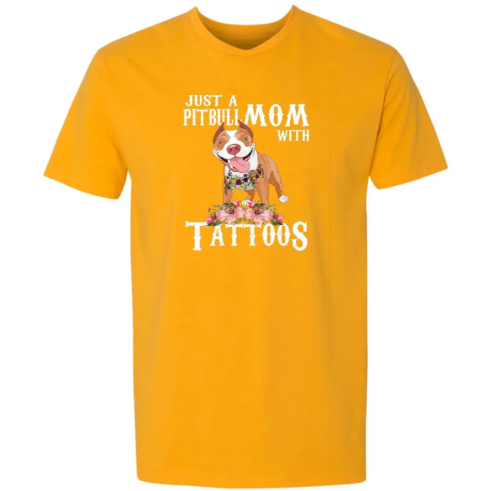 Pitbull mom with tattoos Premium Unisex T-shirt - 11