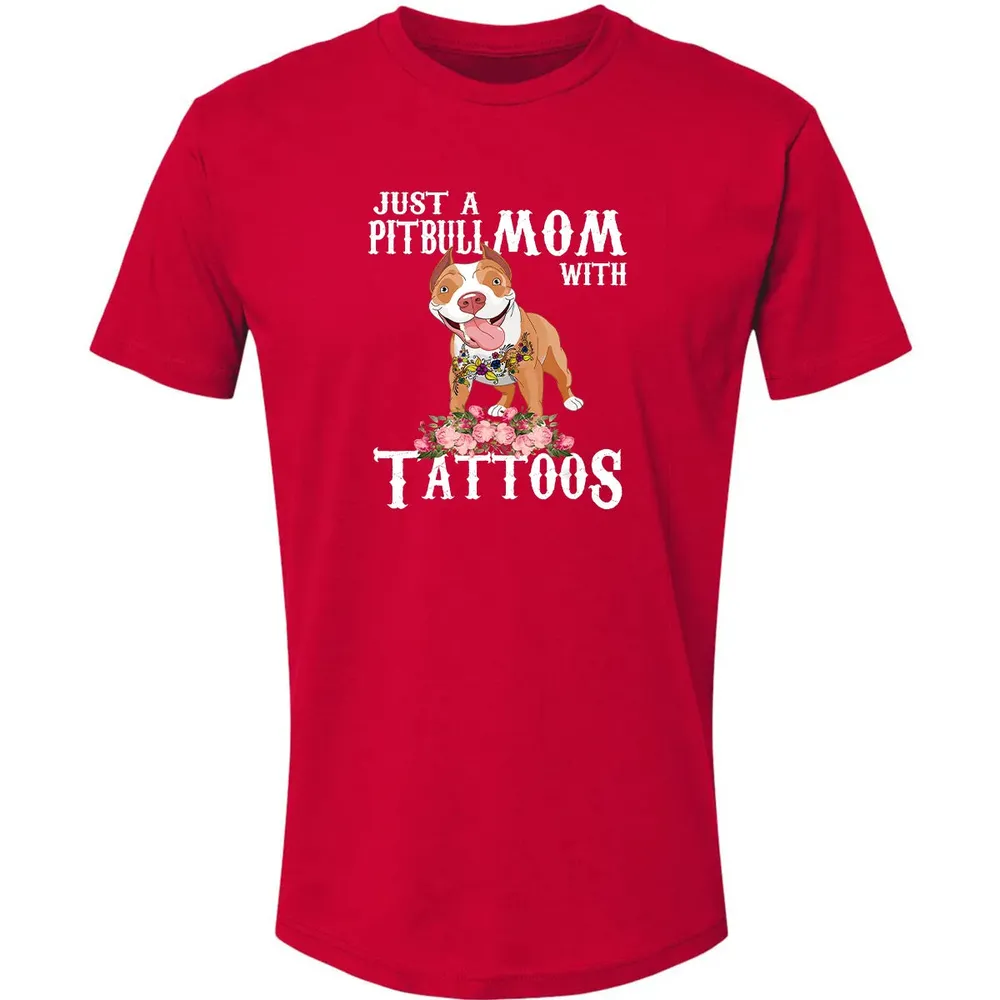 Pitbull mom with tattoos Premium Unisex T-shirt - 6