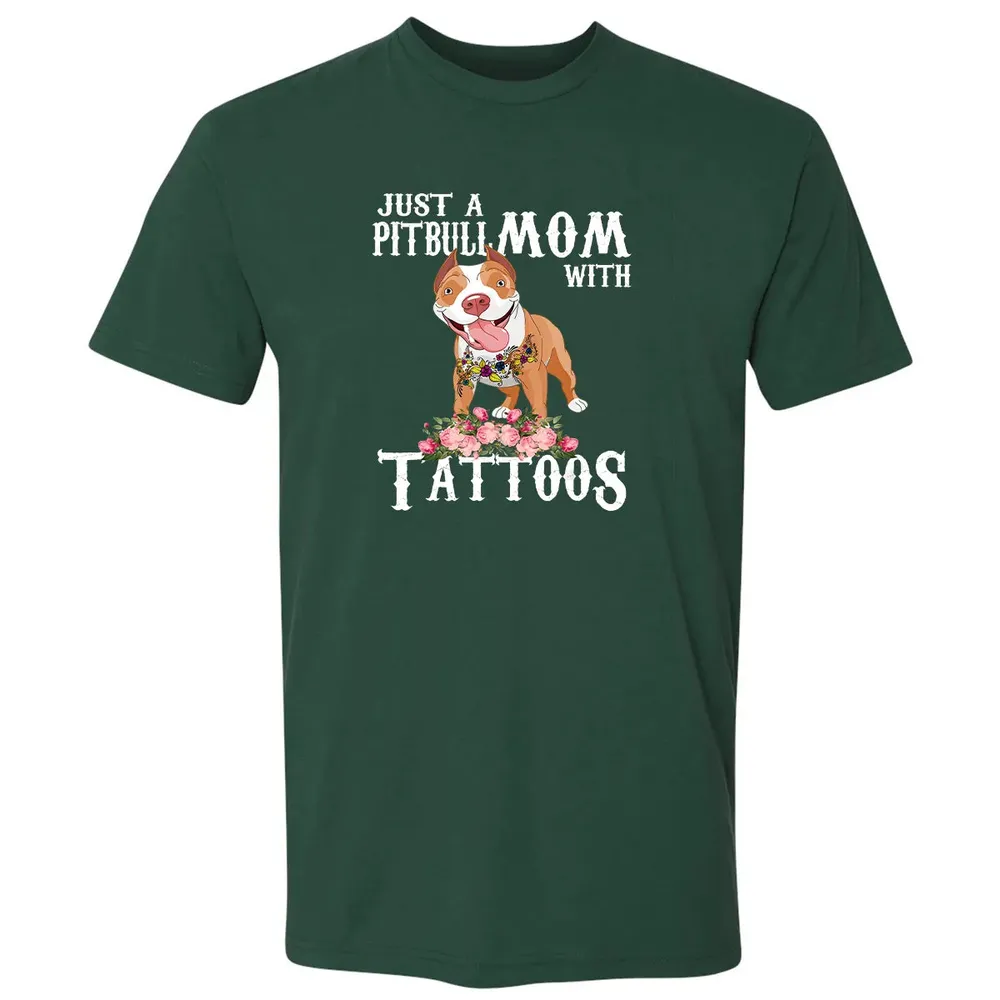 Pitbull mom with tattoos Premium Unisex T-shirt - 12