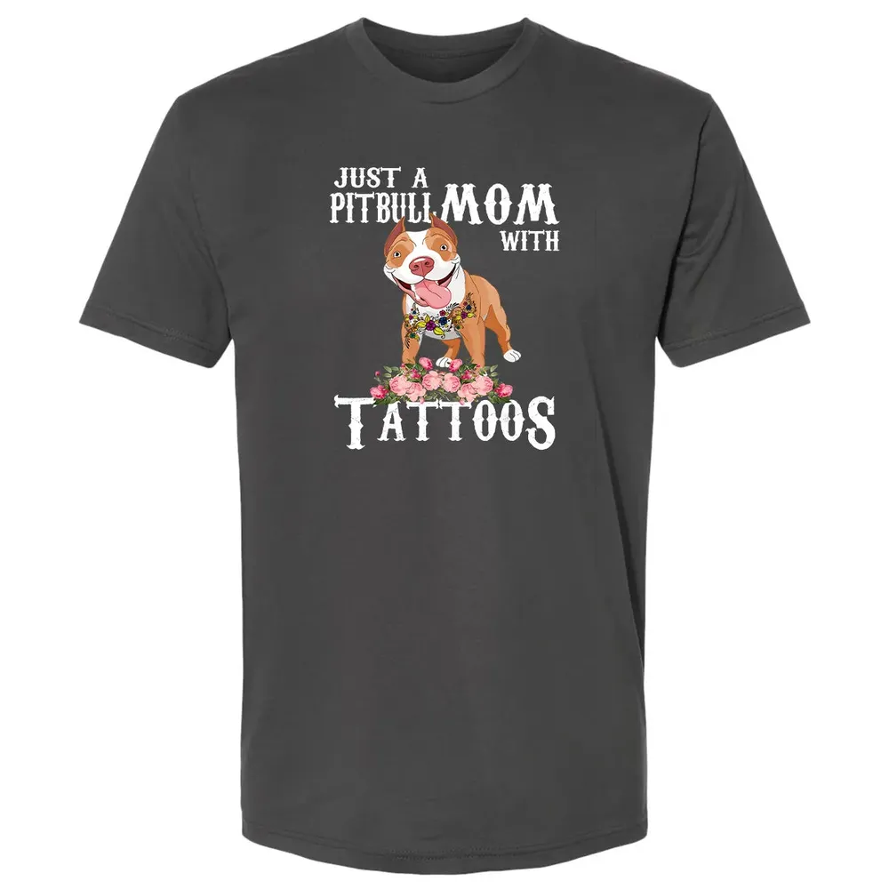 Pitbull mom with tattoos Premium Unisex T-shirt - 8