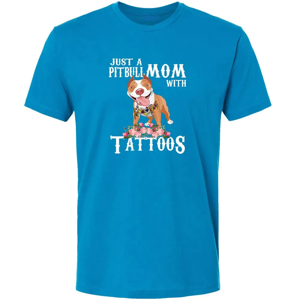 Pitbull mom with tattoos Premium Unisex T-shirt - 15