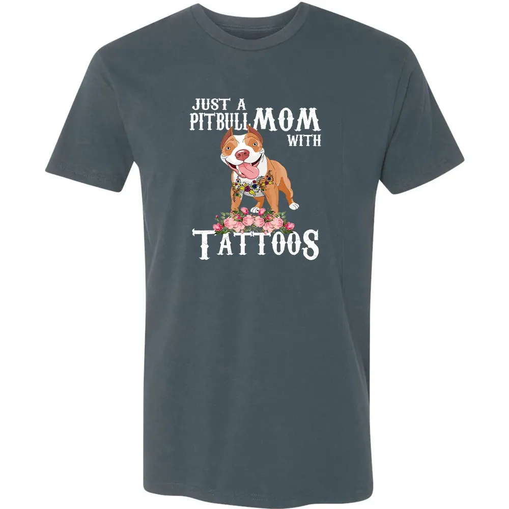 Pitbull mom with tattoos Premium Unisex T-shirt - 14