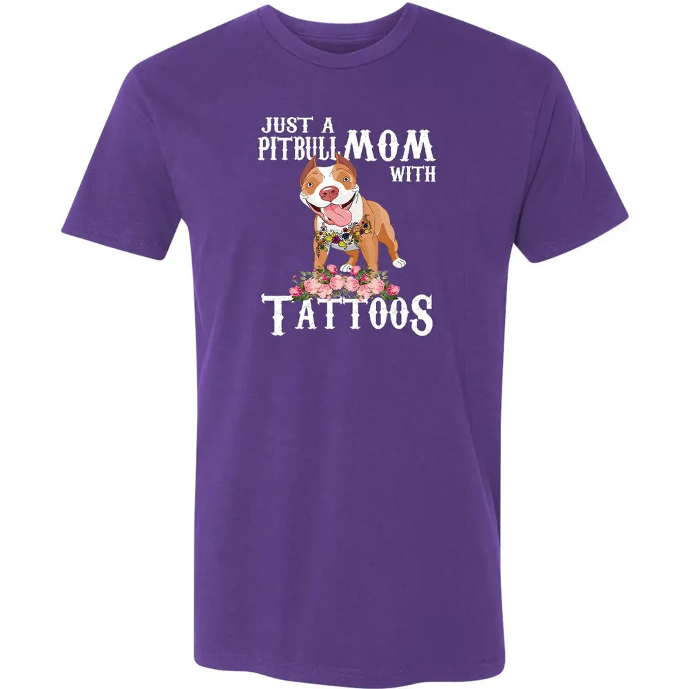Pitbull mom with tattoos Premium Unisex T-shirt - 7