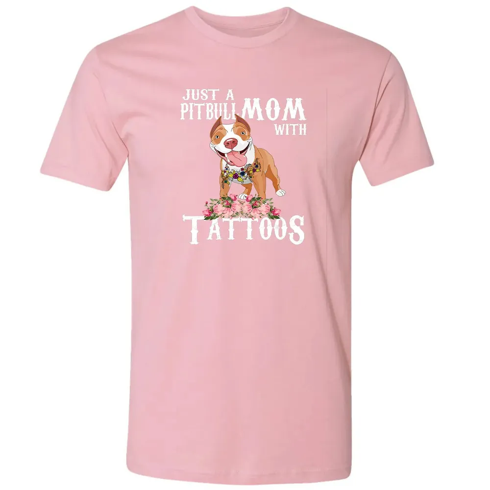 Pitbull mom with tattoos Premium Unisex T-shirt - 3