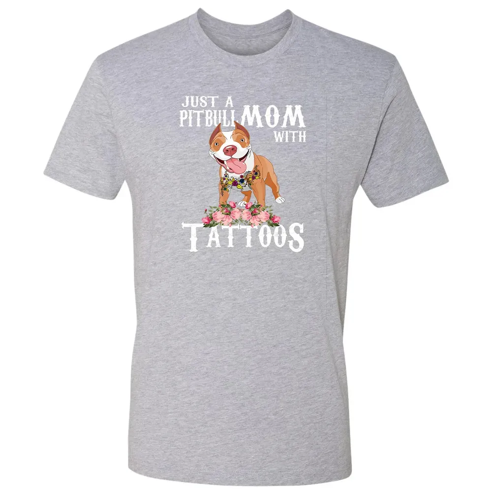 Pitbull mom with tattoos Premium Unisex T-shirt - 9
