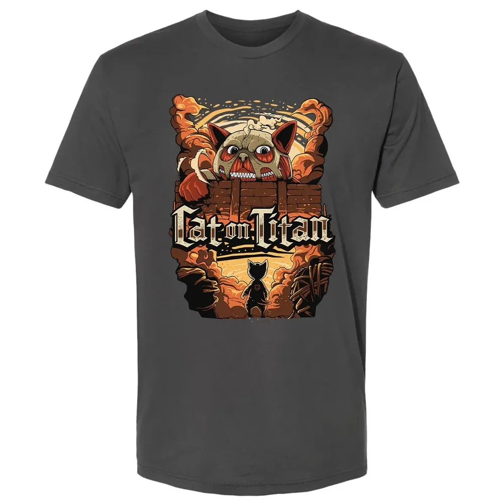 Cat On Titan Premium Unisex T-shirt - 8