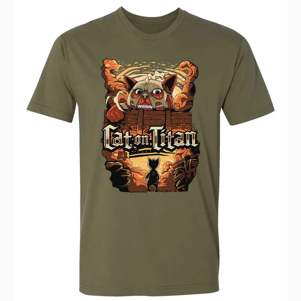 Cat On Titan Premium Unisex T-shirt - 5
