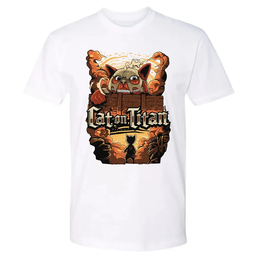 Cat On Titan Premium Unisex T-shirt - 4