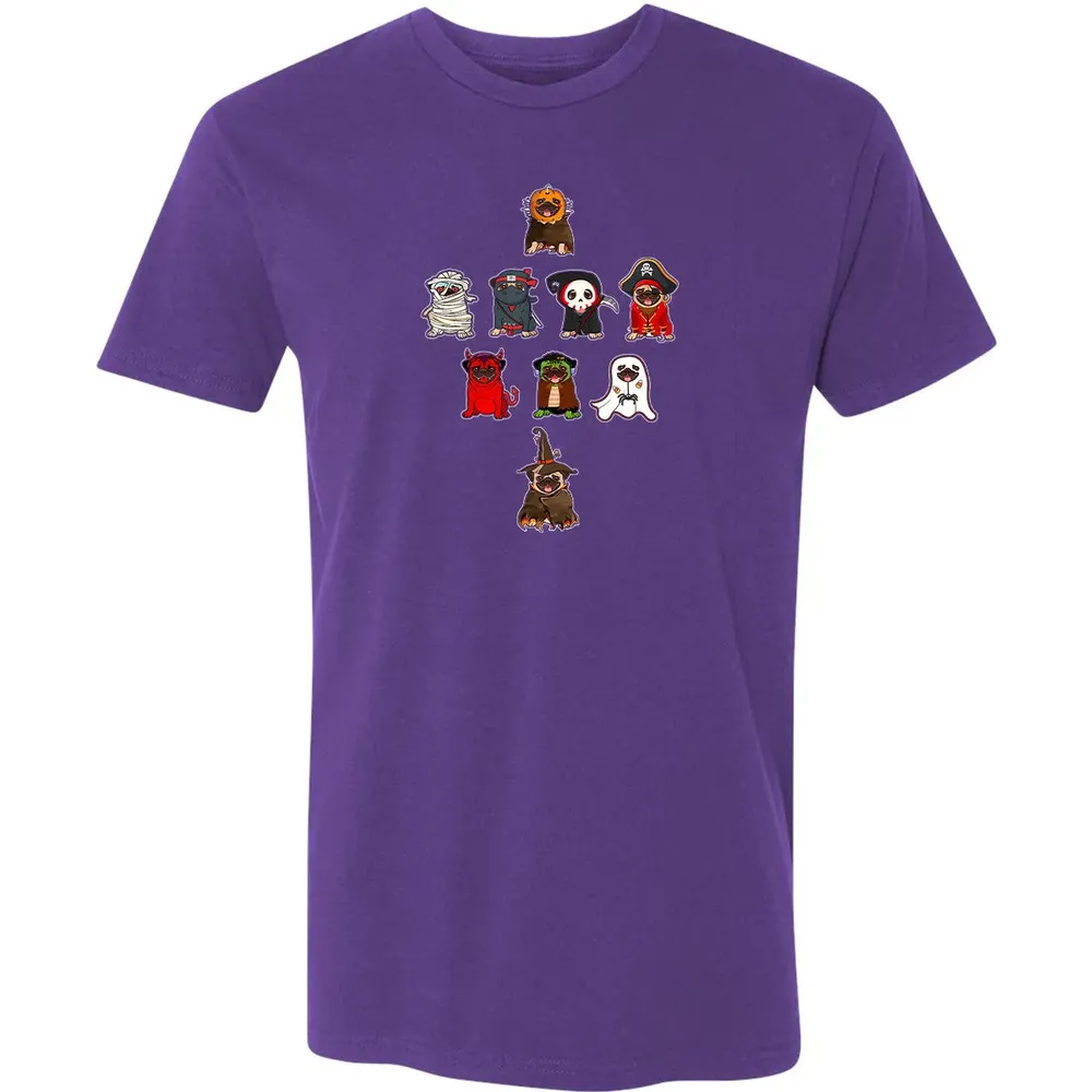 Pug Halloween Costume Ninja Witch Dracula Boo Mummy Pirate Premium Unisex T-shirt - 7