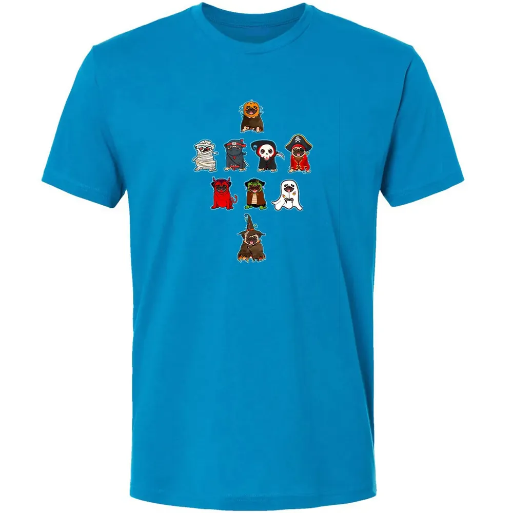 Pug Halloween Costume Ninja Witch Dracula Boo Mummy Pirate Premium Unisex T-shirt - 15