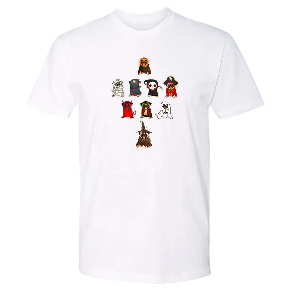 Pug Halloween Costume Ninja Witch Dracula Boo Mummy Pirate Premium Unisex T-shirt - 4