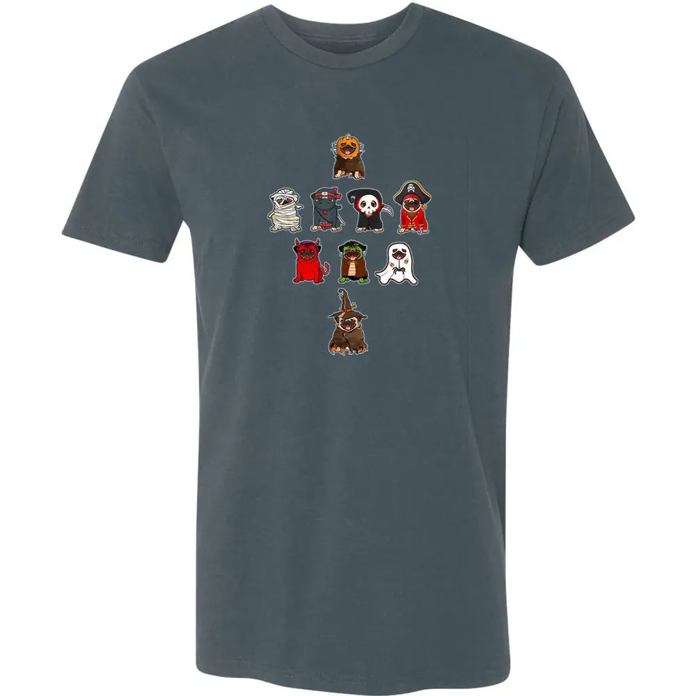 Pug Halloween Costume Ninja Witch Dracula Boo Mummy Pirate Premium Unisex T-shirt - 14