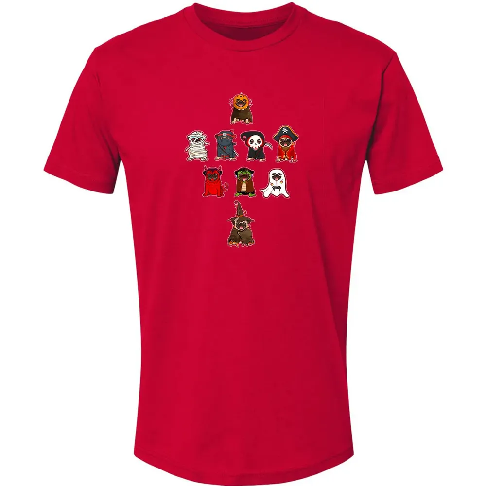Pug Halloween Costume Ninja Witch Dracula Boo Mummy Pirate Premium Unisex T-shirt - 6
