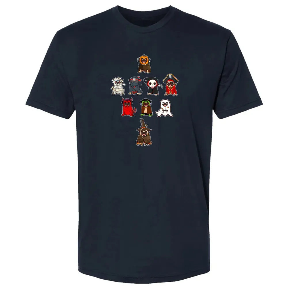 Pug Halloween Costume Ninja Witch Dracula Boo Mummy Pirate Premium Unisex T-shirt - 2