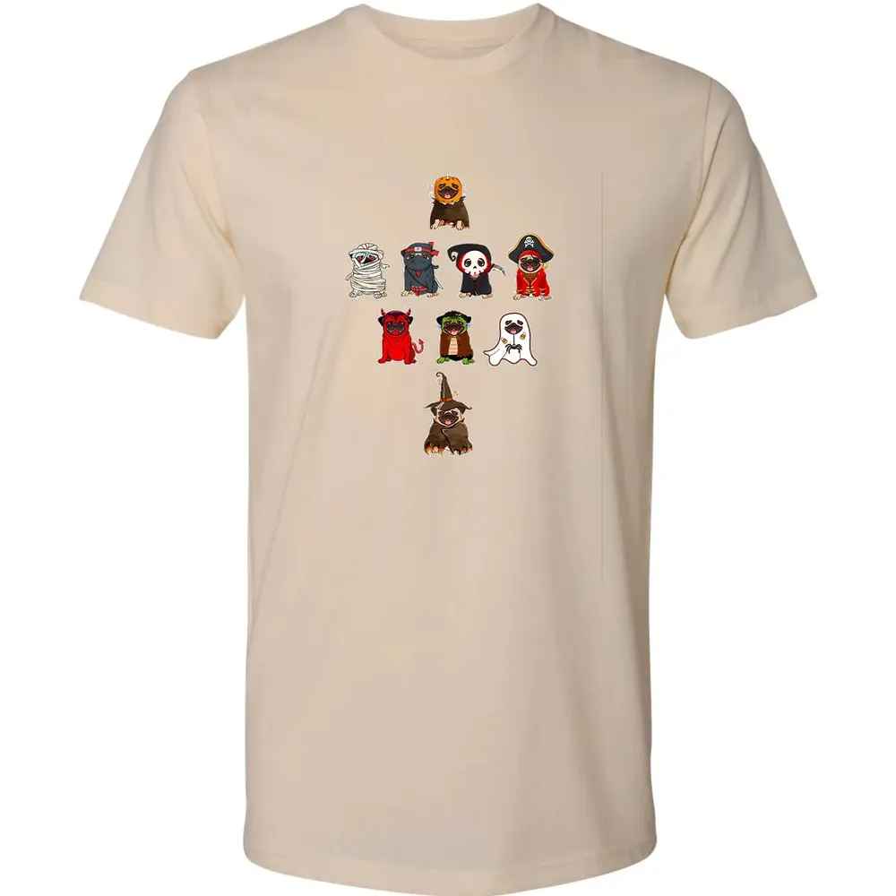 Pug Halloween Costume Ninja Witch Dracula Boo Mummy Pirate Premium Unisex T-shirt - 13